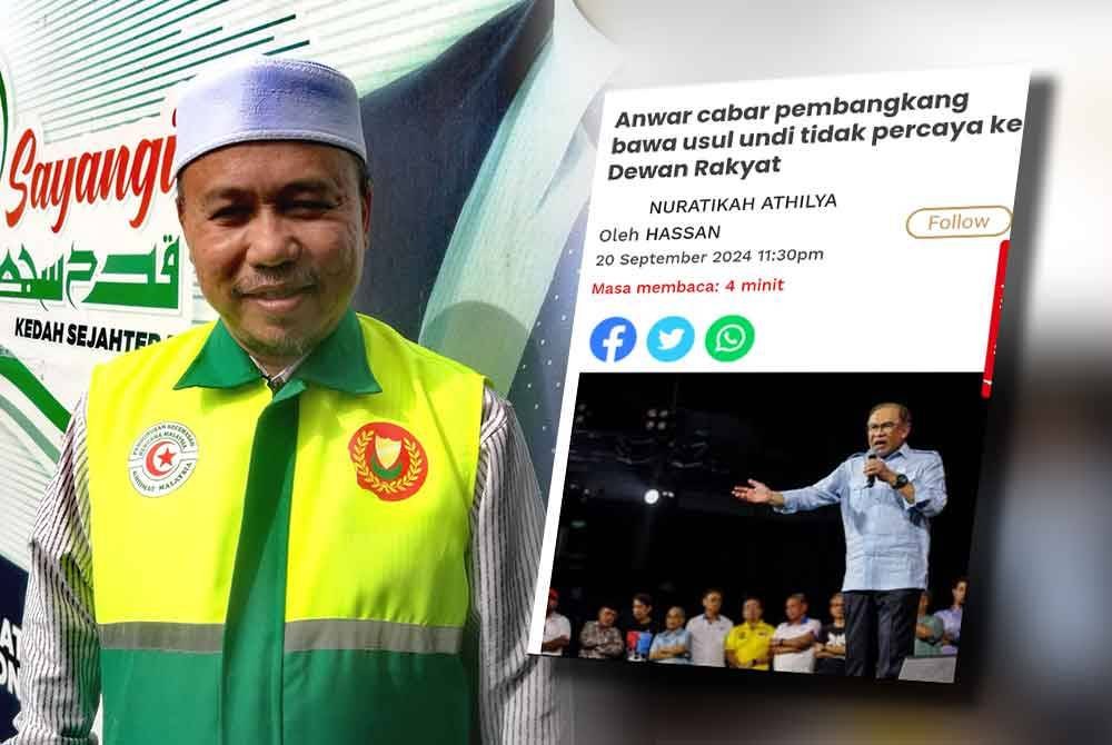 Ahmad (kiri), Laporan Sinar Harian pada 20 September.