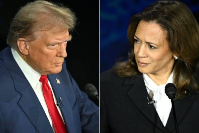 Donald Trump (kiri) dan Kamala Harris. Foto AFP