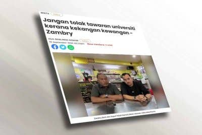 Laporan Sinar Harian, baru-baru ini.