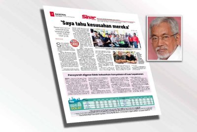 Laporan Sinar Harian pada 20 September lalu. Gambar kecil: Mohamad Ali