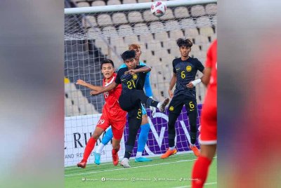 Aksi kapten Harimau Muda B-19, Ariff Safwan Safri ketika berdepan Korea Utara dalam perlawanan Kumpulan E Kelayakan Piala Asia B-20 2025 pada Isnin. Foto Facebook FAM
