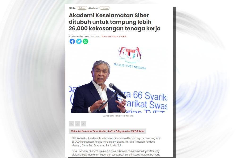 Laporan Sinar Harian.