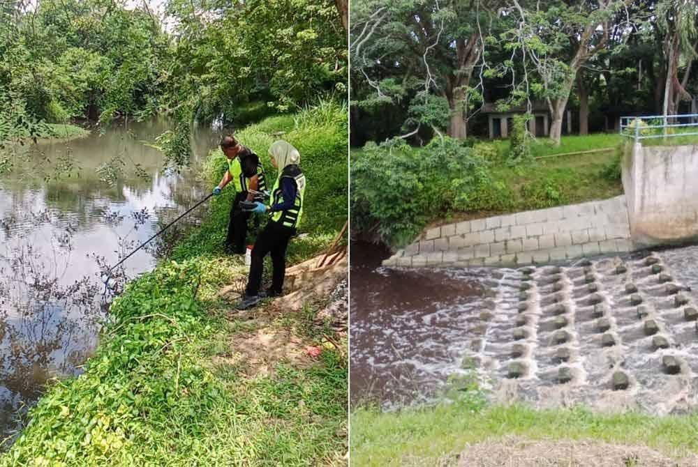 Keadaan air Sungai Gemencheh di Empangan Geduk, Gemencheh yang berwarna hitam.