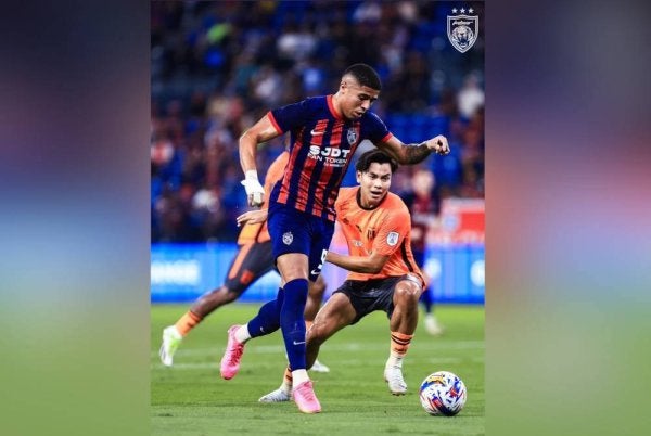 Bergson meledak gol sulung skuad Harimau Selatan. Foto Facebook Johor Southern Tigers