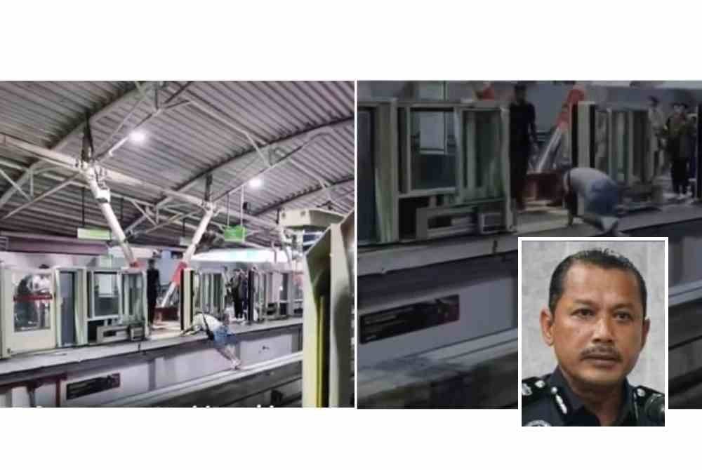 Video tular memaparkan seorang lelaki melintasi landasan Monorel Bukit Bintang. Gambar kecil: Sulizmie Affendy