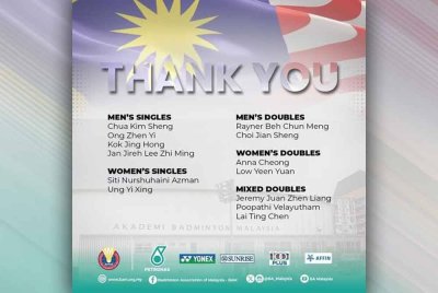 BAM menerusi laman Facebook rasminya mengucapkan selamat maju jaya kepada pemain terlibat. Foto BAM