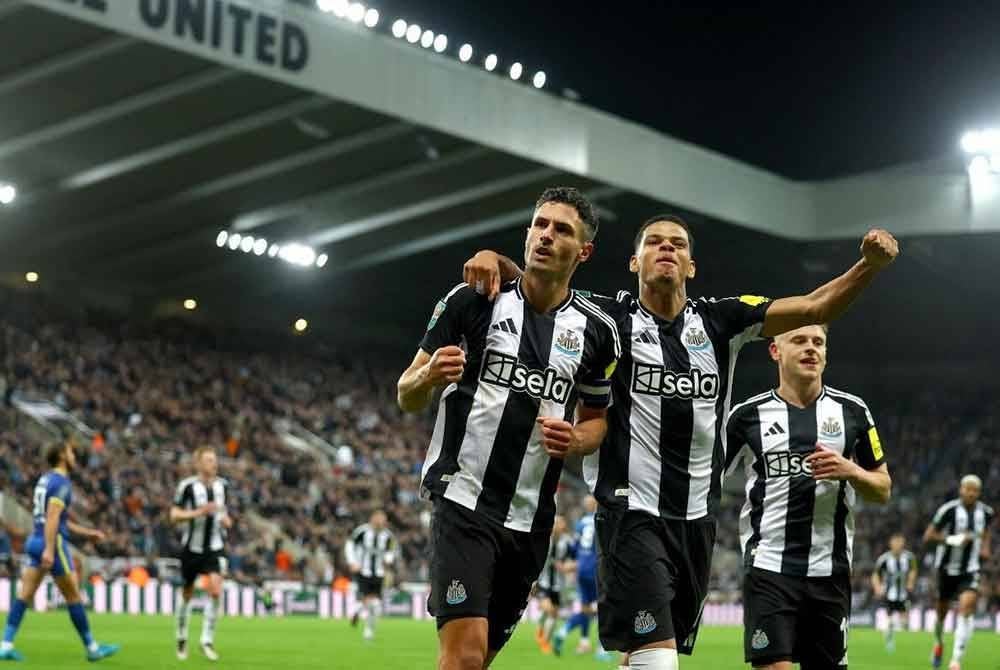 Schar penjaring gol kemenangan Newcastle ketika menjinakkan Wimbledon, 1-0 dalam aksi pusingan ketiga Piala Liga di Stadium St Jame’s Park. Foto Agensi