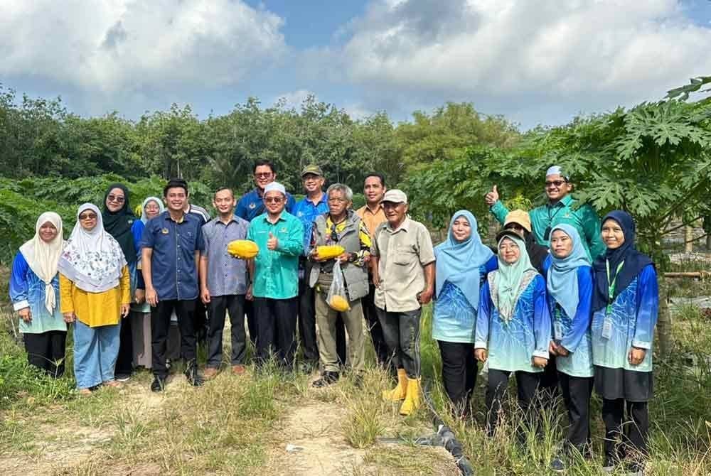 Kakitangan DOSM Kelantan yang mengadakan banci di kebun betik di Selising, Pasir Puteh dan turut disertai pihak kerajaan negeri Kelantan.
