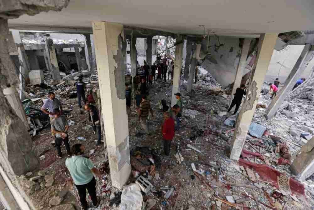 erang oleh tentera Israel di bandar Deir al-Balah di tengah Semenanjung Gaza. Foto Xinhua