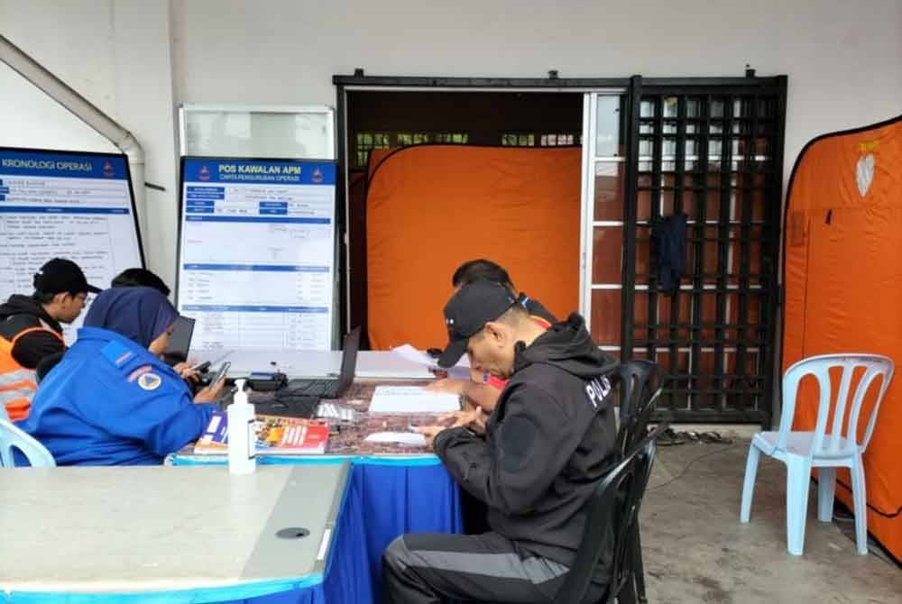 PPS Pusat Komuniti Sungai Ruil dibuka bagi menempatkan lima keluarga yang terjejas. Foto Angkatan Pertahanan Awam.