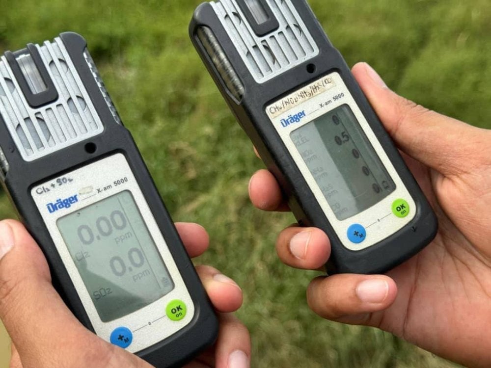 Bacaan terhadap ujian kualiti udara di kawasan kebakaran.