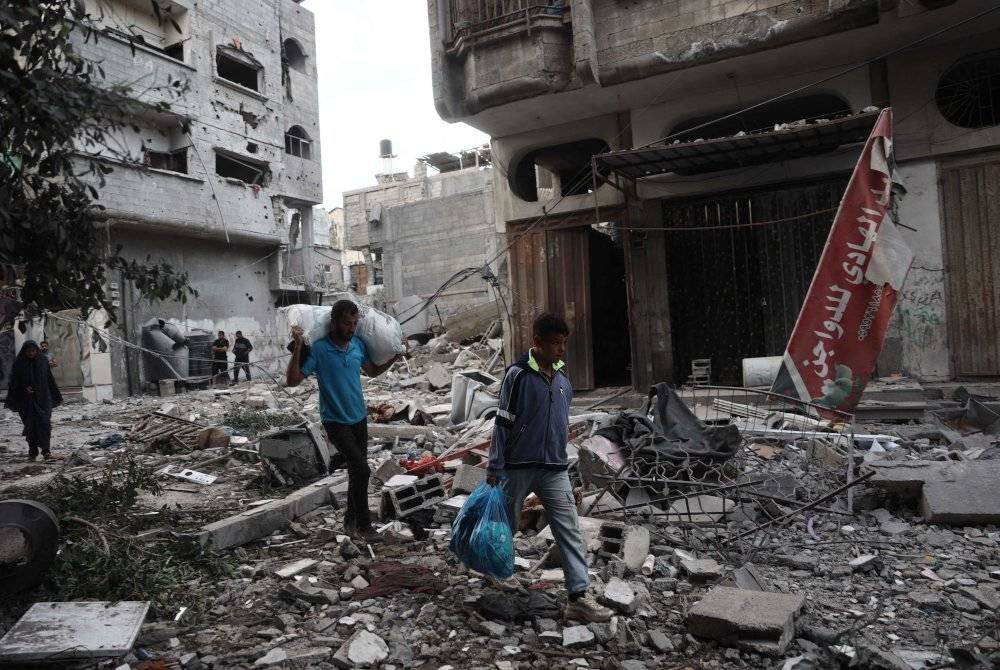 Keadaan kawasan Gaza musnah dibedil tentera Israel. Foto AFP