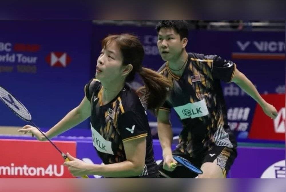 Soon Huat (kanan) dan Shevon terpaksa akur tewas kepada pasangan China dalam aksi separuh akhir Terbuka Artik di Finland pada Sabtu. Foto Agensi