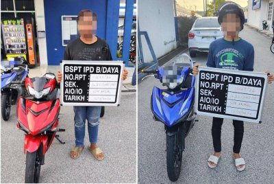 Antara yang ditahan polis dalam Op Samseng Jalanan. Foto Facebook PDRM Pulau Pinang