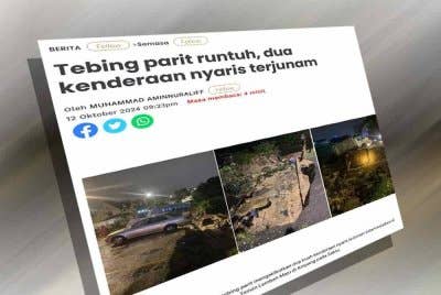 Laporan Sinar Harian pada Sabtu.