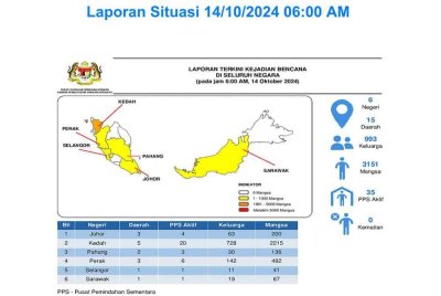 Ahmad Zahid turut berkongsi infografik banjir di Facebook beliau pada Isnin.