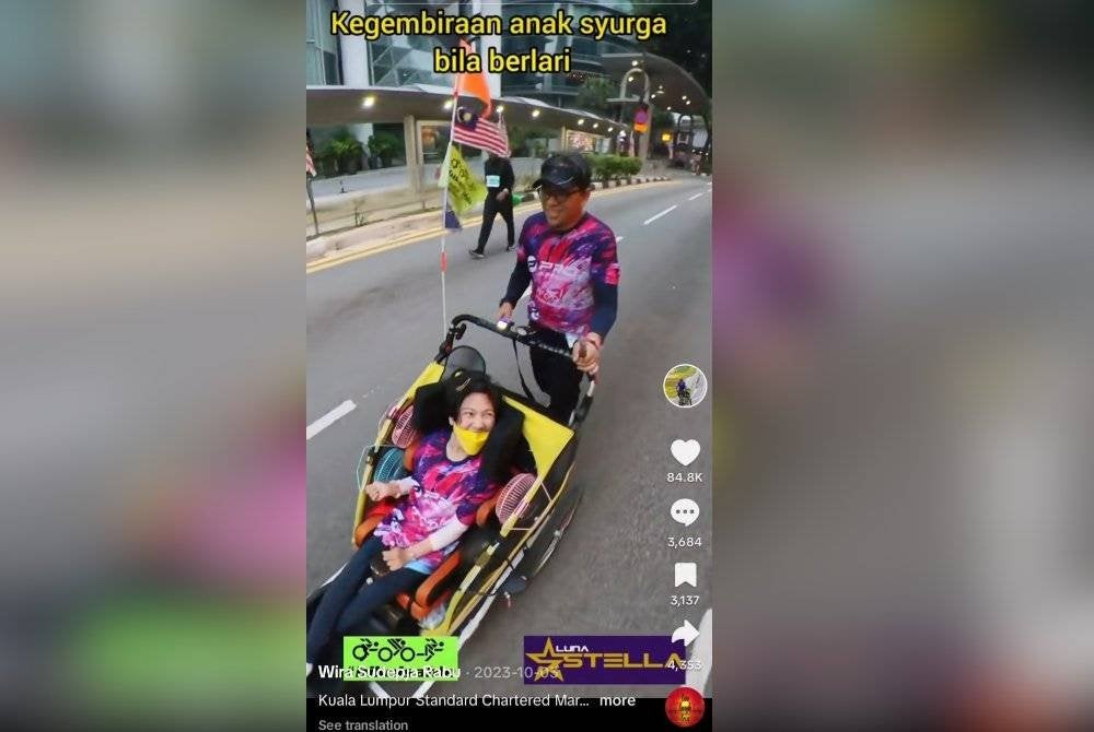 Wira Sudepja membawa anaknya menyertai aktiviti berbasikal dan berlari setiap kali menyambut hari lahir.