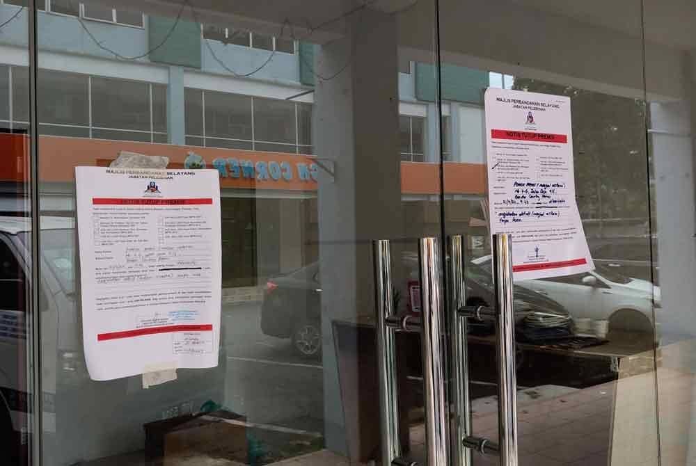 Antara premis yang dikenakan notis penutupan oleh MPS.