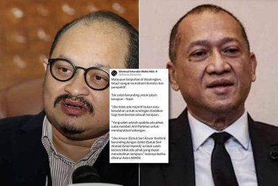 Shamsul Iskandar dan Mohamed Nazri. Gambar kecil: Hantaran Shamsul Iskandar di aplikasi X beliau pada Selasa.