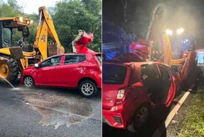 Mangsa maut di tempat kejadian selepas kereta dipandunya melanggar sebuah jentolak.