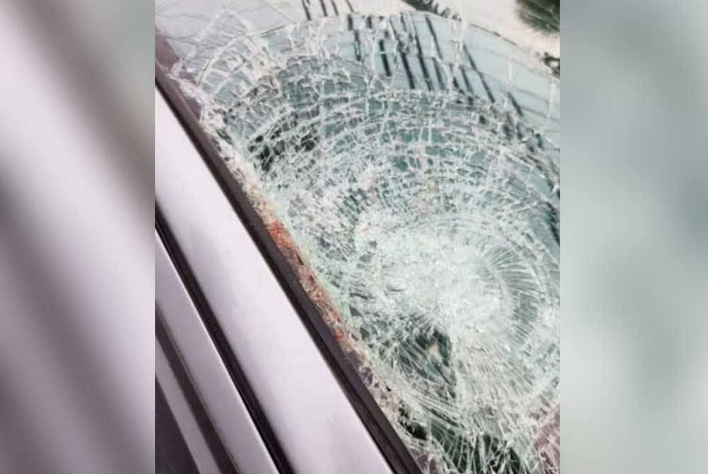 Keadaan Toyota Vios berkenaan selepas kejadian.