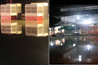 Kawasan rekreasi dan ruang niaga di Pantai Nakhoda Omar serta beberapa laman rumah penduduk di Bagan Nakhoda Omar dinaiki air laut berikutan fenomena air pasang besar pada Khamis.