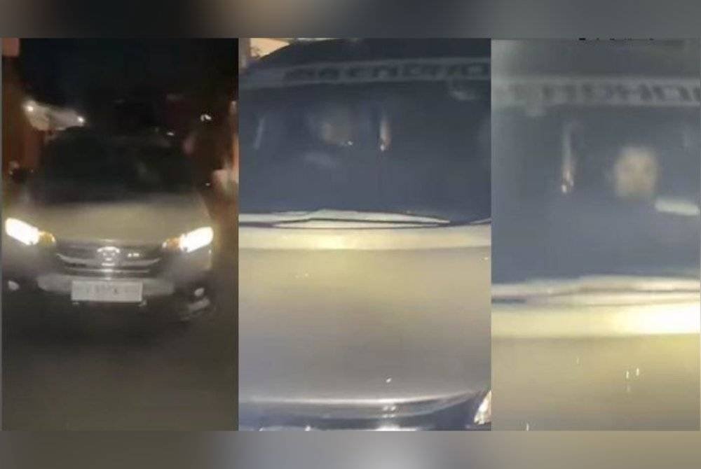 Aksi ayahnya yang mahu melanggar motosikal anak mereka tular di media sosial. Foto Agensi