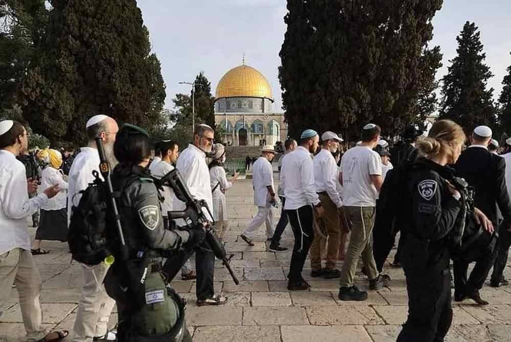 Jordan mengutuk 'serbuan' di pekarangan Masjid Al-Aqsa oleh peneroka pelampau di bawah perlindungan tentera Israel. Foto Agensi