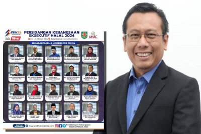 Seramai 20 orang ahli panel terdiri daripada pelaksana dasar, pihak industri dan pakar pelbagai bidang berkaitan halal akan berkongsikan kepakaran dan pandangan dalam Persidangan Kebangsaan Eksekutif Halal 2024 (PEH24) di sini bermula esok. (Amir Hamzah)