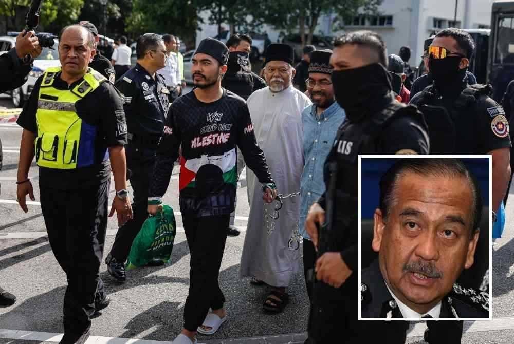 CEO GISBH, Datuk Nasiruddin Mohd Ali (baju putih) antara 22 individu didakwa di Mahkamah Sesyen Selayang hari ini atas pertuduhan menjadi ahli kumpulan jenayah terancang. Foto Bernama. Gambar kecil: Razarudin