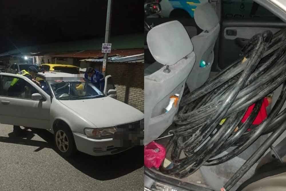 Polis menahan seorang lelaki tempatan yang cuba melarikan diri daripada diperiksa.