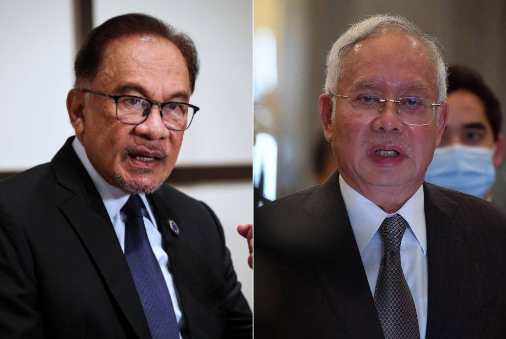 Anwar Ibrahim (kiri), Najib