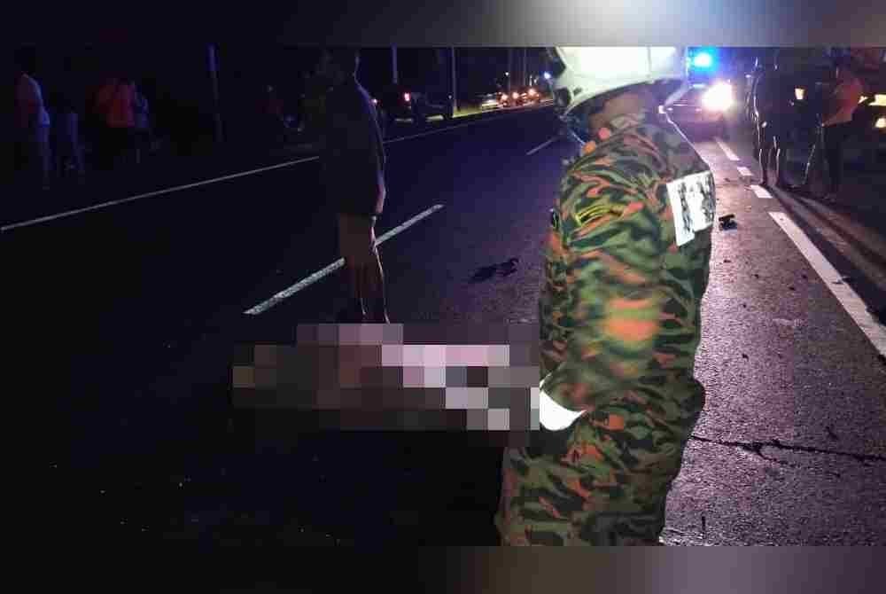 Mangsa yang terlibat kemalangan di Kilometer 65.5 Jalan Kuantan-Kuala Lumpur di sini pada Selasa disahkan meninggal dunia ditempat kejadian.