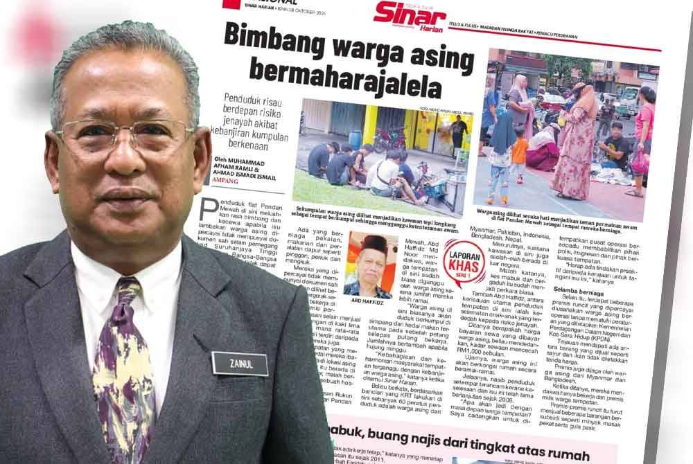 Laporan khas Sinar Harian mengenai isu warga asing di Pandan Mewah, Ampang yang disiarkan Isnin lalu.