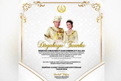 Menerusi hantaran di Facebook, Anwar mendoakan semoga baginda dan Raja Permaisuri Perak Tuanku Zara Salim serta seluruh kerabat diraja dianugerahkan keafiatan, sentiasa dilimpahi rahmat dan hidayah.