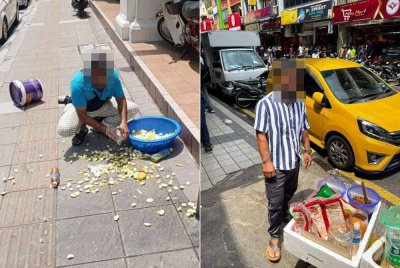 Antara penjaja warga asing yang menjual makanan di kaki lima kepada rakan senegara.