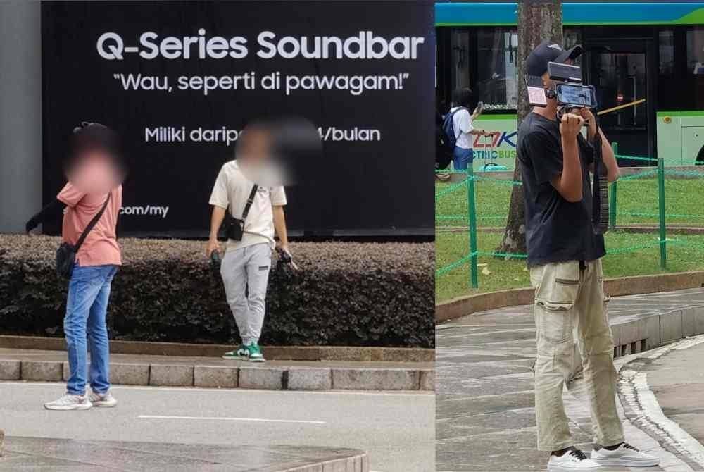 Antara individu yang dikesan menawarkan khidmat mengambil gambar kepada pengunjung di Suria KLCC.