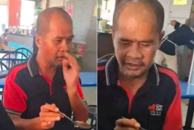 Toupit ketika hilang memakai baju T berkolar berwarna hitam dan merah serta berseluar 'track'.