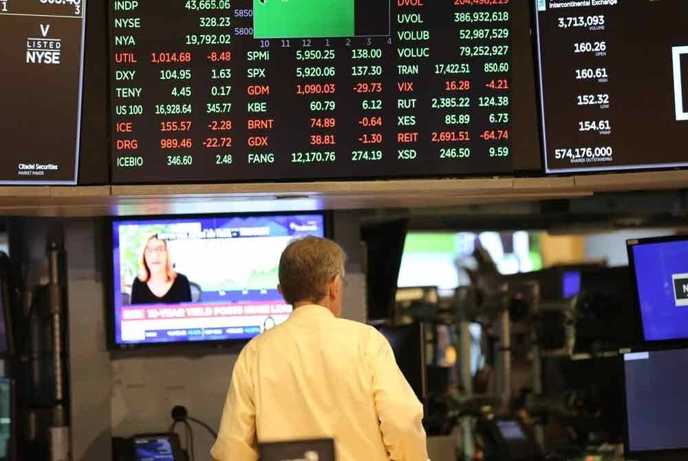 Pasaran saham Amerika Syarikat (AS) melonjak ke paras tertinggi pada Rabu susulan kemenangan calon Republikan Donald Trump dalam pilihan raya presiden 2024. Foto Xinhua