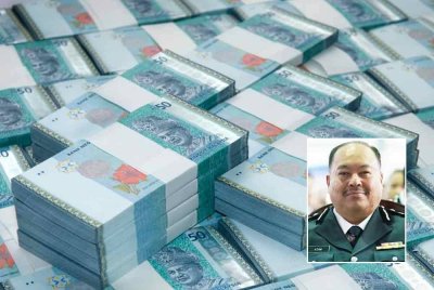Polis mengesahkan menerima laporan berhubung kehilangan beg berisi wang tunai RM1 juta di Ampang Point, di Ampang, pada Rabu. (Gambar kecil: Mohd Azam) Gambar hiasan
