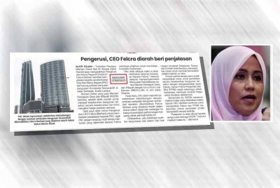 Laporan Sinar Harian pada Jumaat. Gambar kecil: Mas Ermieyati