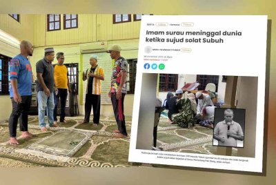 Penduduk menunjukkan tempat Allahyarham menghembuskan nafas terakhir ketika mengimamkan solat Subuh pada Jumaat. Laporan Sinar Harian