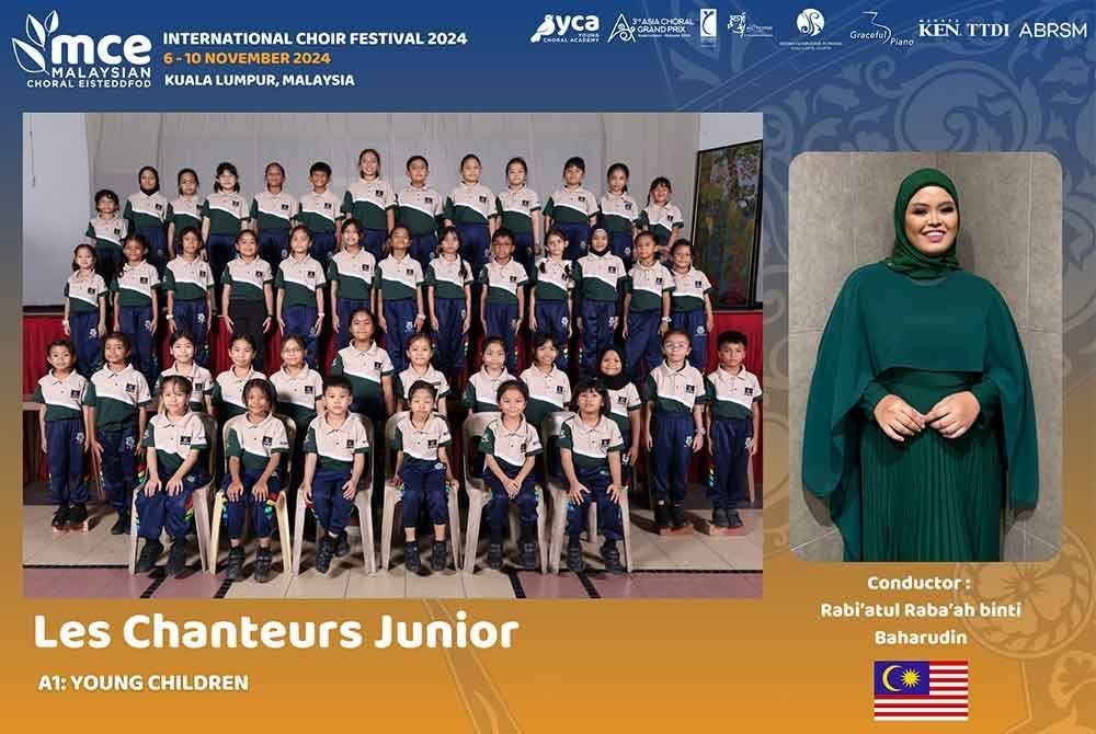 Les Chanteurs Junior dipimpin oleh konduktor Rabi’atul Raba’ah. Foto FB MCE