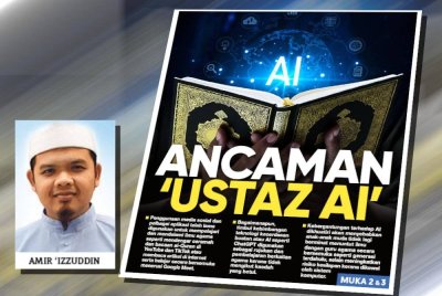 Laporan muka depan Sinar Ahad. (Gambar kecil: Amir ‘Izzuddin)