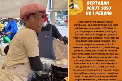 Pengusaha donut susu memohon maaf seandainya video mereka telah disalah tafsir oleh netizen yang menontonnya.