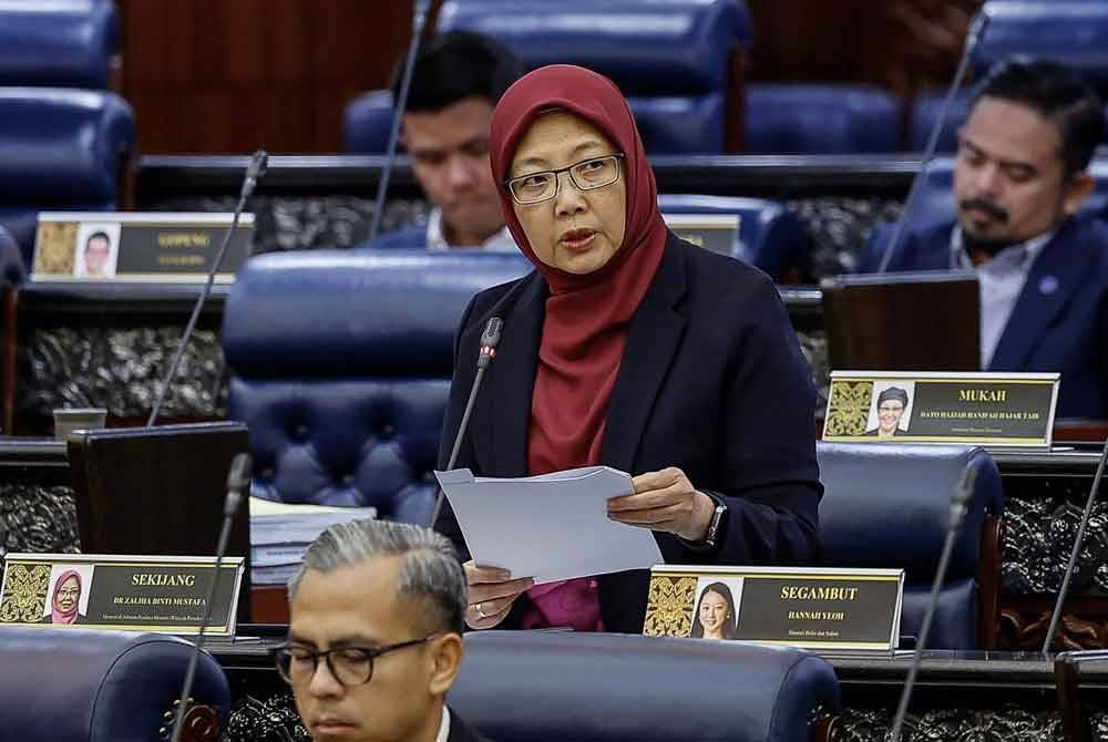 Dr Zaliha pada Persidangan Dewan Rakyat sempena Mesyuarat Ketiga Penggal Ketiga Parlimen ke-15 di Bangunan Parlimen, pada Selasa. Foto Bernama