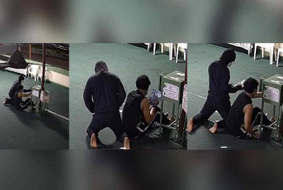 Video tular memaparkan dua lelaki disyaki terlibat dalam kes pecah dan curi duit tabung di sebuah madrasah di Kampung Baru Ampang, di sini, pada Ahad.