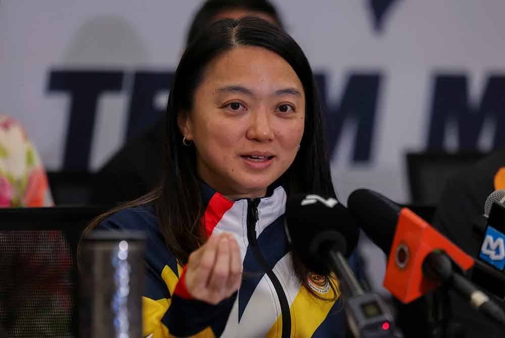 Hannah bercakap kepada media selepas mempengerusikan Sesi 'Post Mortem' Temasya Sukan Olimpik dan Paralimpik Paris 2024 di Majlis Sukan Negara Bukit Jalil, pada Khamis. Foto Bernama
