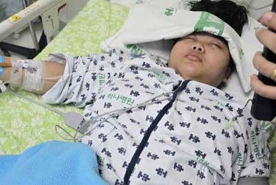 Allyria Tulurin@Fulurin menerima rawatan di Hospital Hana, Cheongju-si, Chungcheongbuk-do, Korea Selatan.