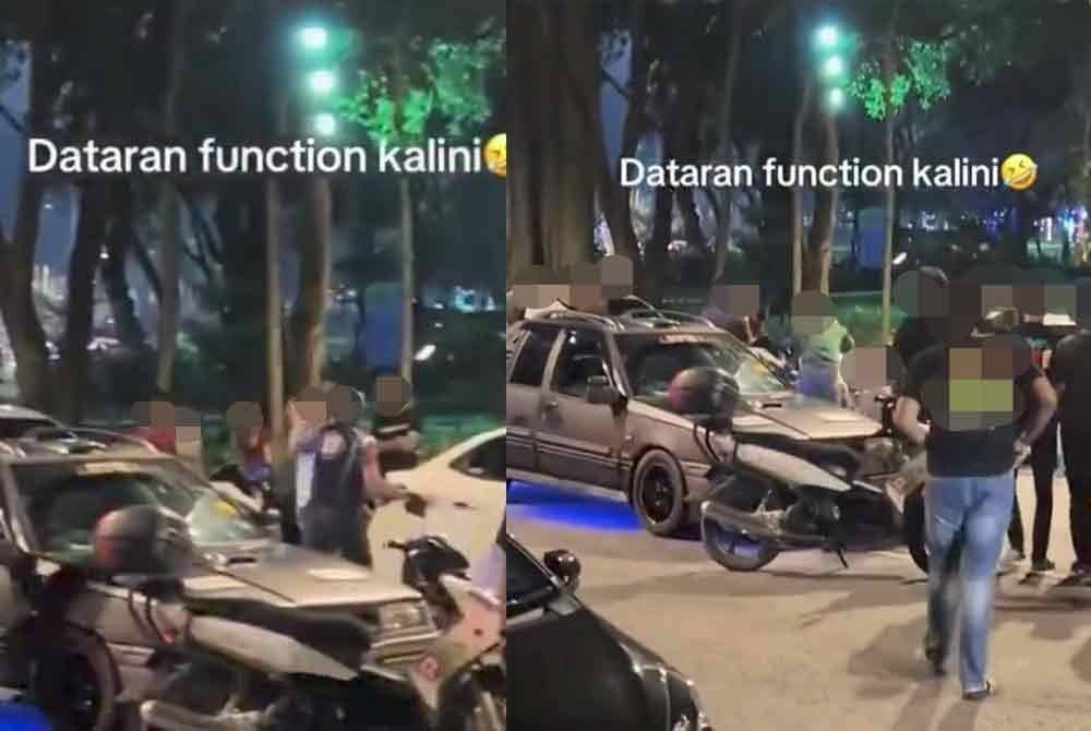 Orang ramai bertindak meleraikan pergaduhan antara dua individu dalam kejadian di Dataran Shah Alam, Isnin lalu.